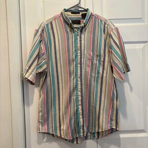 Vintage Striped Eddie Bauer Button Down - Size Large